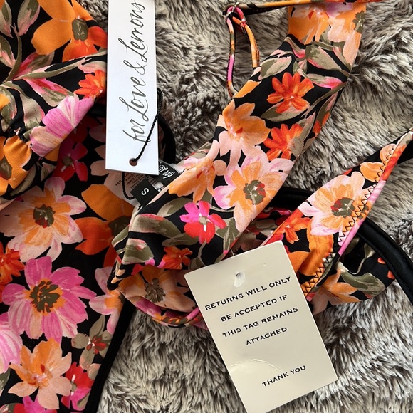FOR LOVE & LEMONS Vienna Floral Underwire Swim top & bottom small - Picture 9 of 9